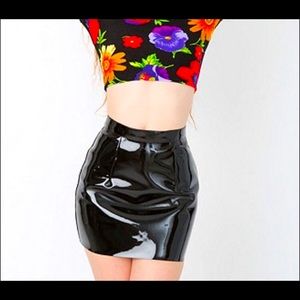 American Apparel XS Vinyl Mini Skirt